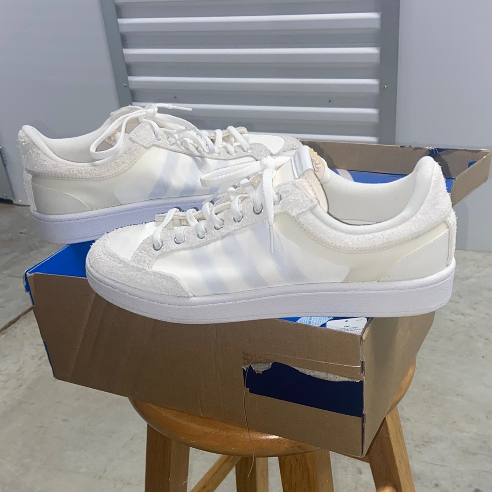 Adidas Cream and White Casual Sneakers